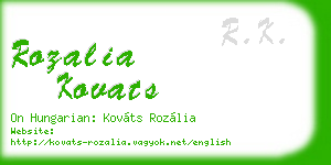 rozalia kovats business card